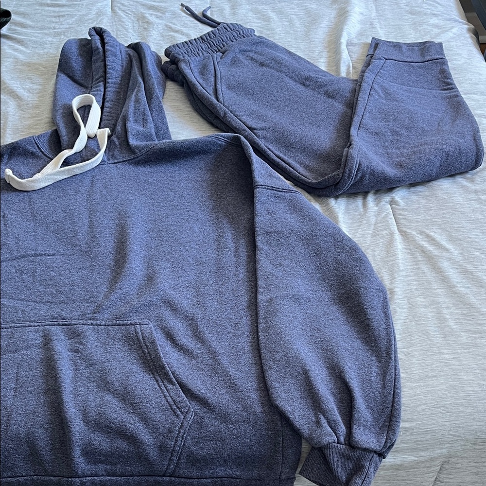 Zenana Outfitters Blue Track Pants & Hoodie Set